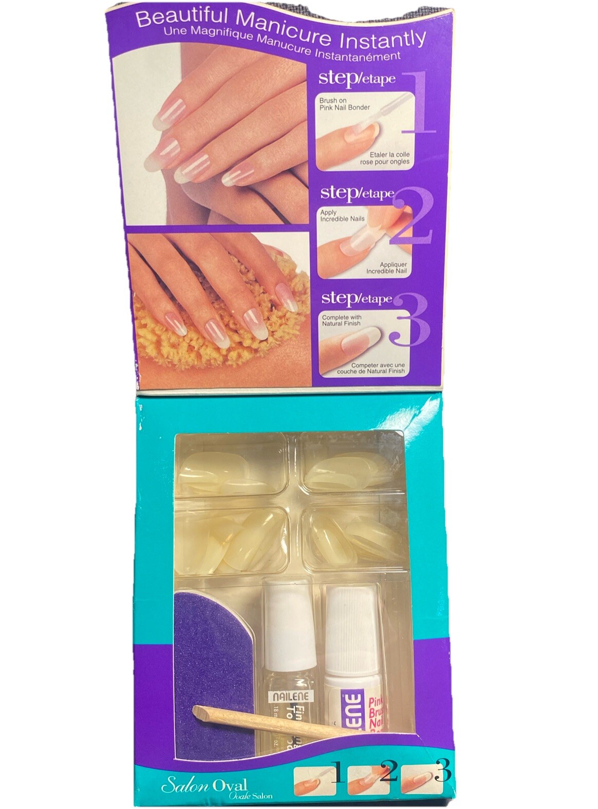 NAILENE Incredible Nails Kit 40 Full Cover Instant Nails Manicure Oval USA