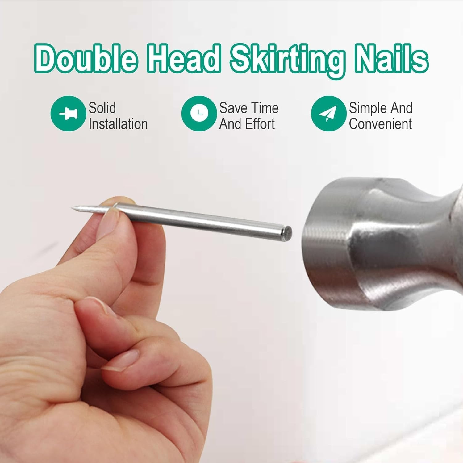 250 Pcs Double Head Seamless Nails for Professional Skirting Board Finishes