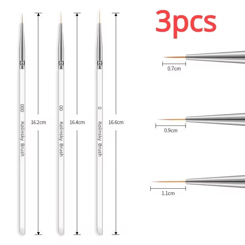 Nails Art Liner Brushes Elongated Lines Striping Drawing Painting 6/9/12/15/18/2