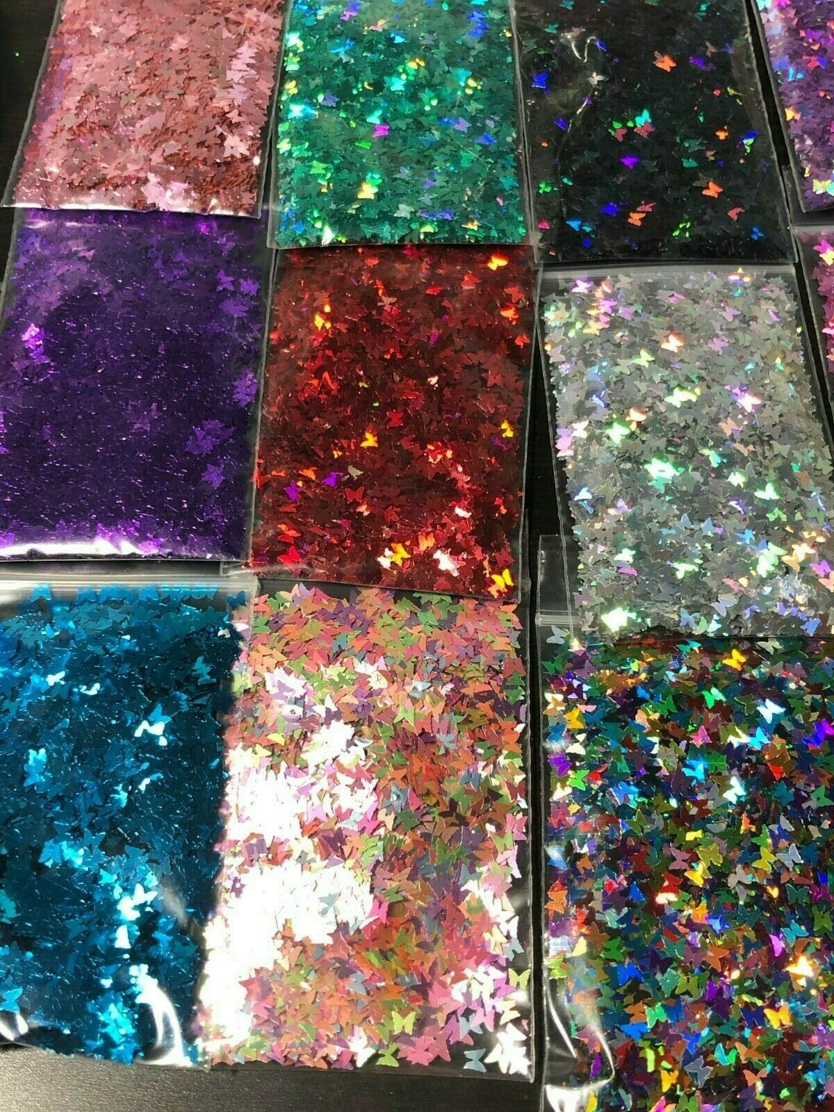 Solvent Resistant BUTTERFLY shape Glitter U Choose Color Nail Art Face Crafts
