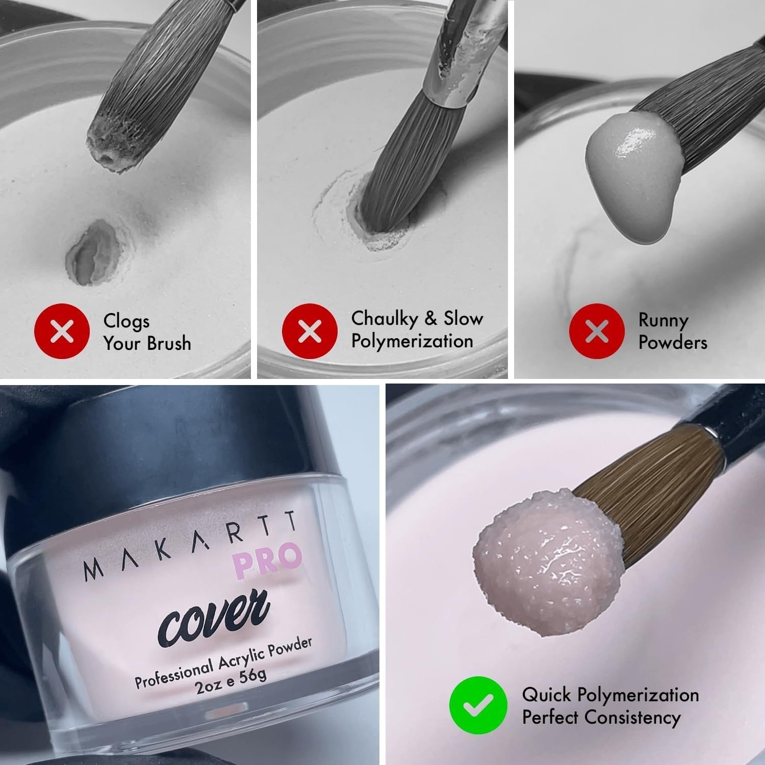 Long-Lasting Acrylic Powder Collection, 8 Colors