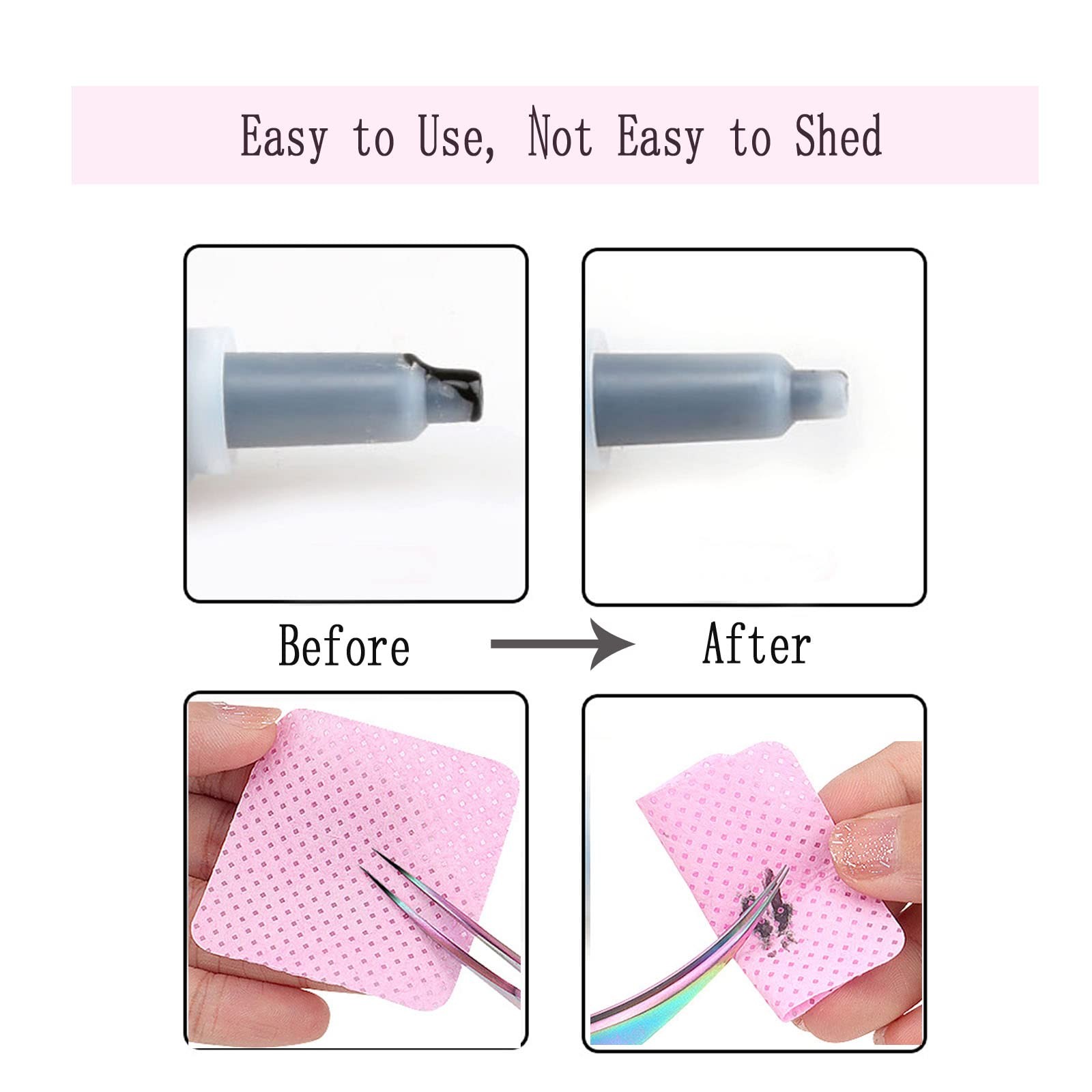 Lint Free Nail Wipes, 1200Pcs Pink Eyelash 1200 Count (Pack of 1),