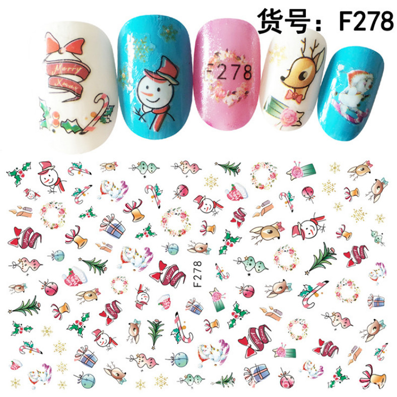 Nail Art Stickers Decals Christmas Snowflakes Mistletoe Robin Holly Fern NH14
