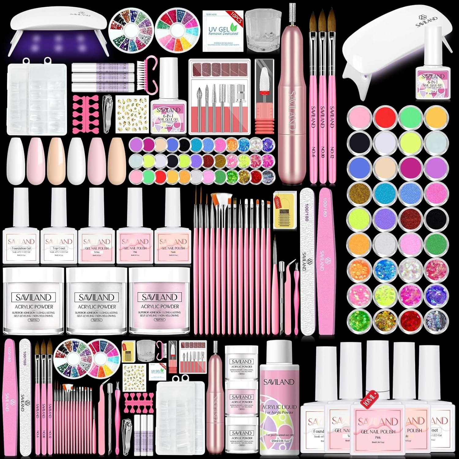 Full Acrylic Nail Kit with Nail Art Accessories