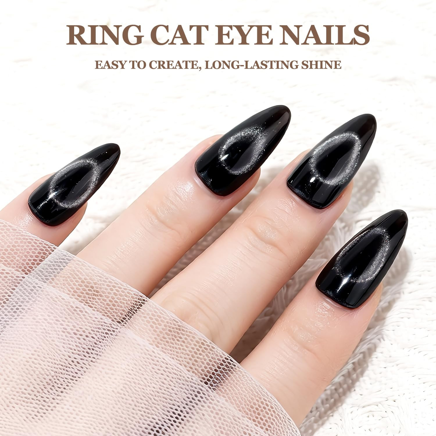 New Ring-Shaped Cat Eye Magnet for Nails, 2-In-1 Circle Nail Magnet Tool | Hollo