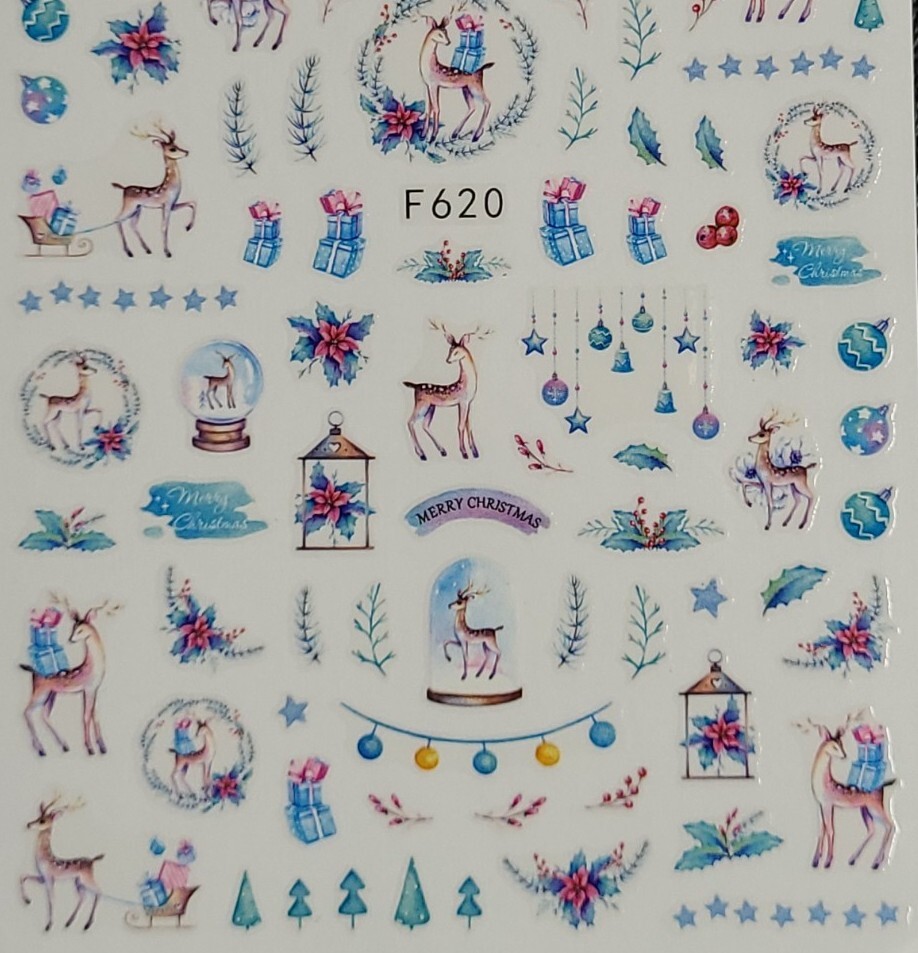 Christmas Holiday Deer Nail Stickers