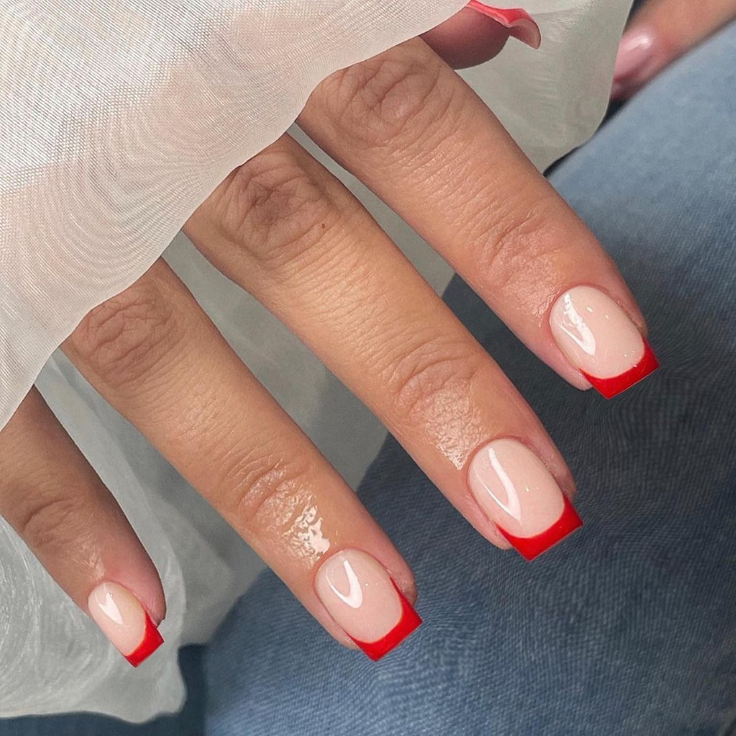 Natural Thick Extra Short French Tip Nails – 30 Pcs for Effortless Elegance