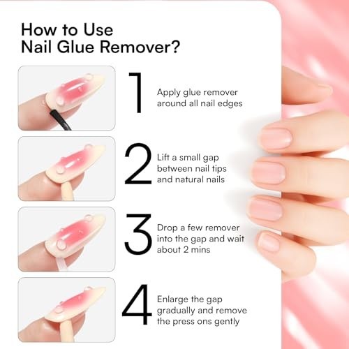 Super Strong Nail Glue Kit with Remover – Quick Dry Adhesive for Press-Ons, 7ML
