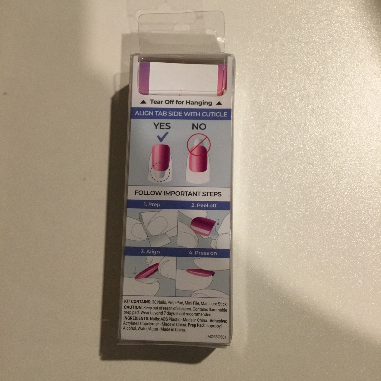 KISS No Glue Mani Press-On Nails, Color FX, ‘Walk Out’, Pink, Short Size,