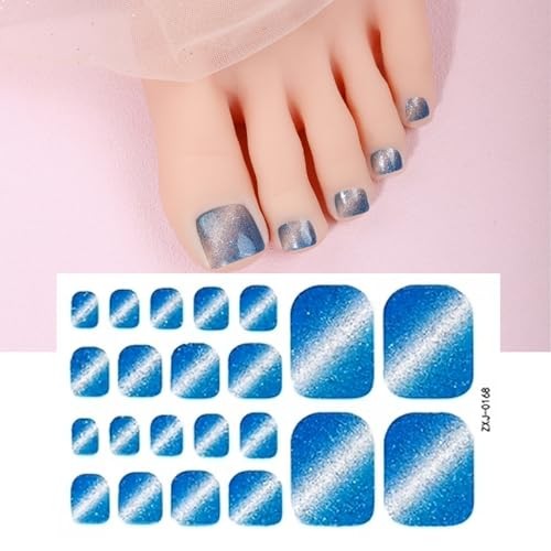 Toe Full Nail Wraps Gel Toe Nail Strips 5Sheets Full Cover Nails Wraps Style7
