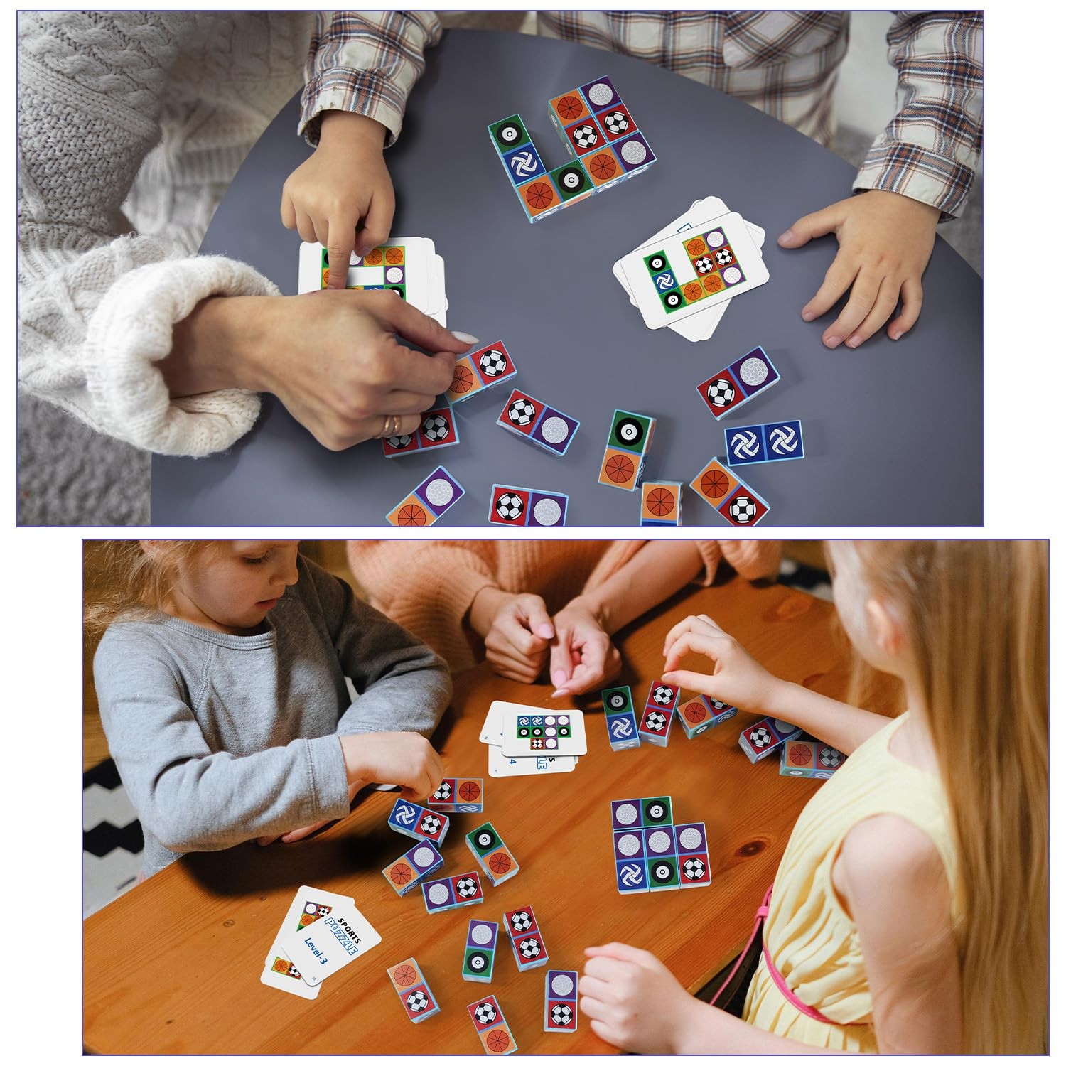 LARDEMOTO Sports Match Puzzle Game 2.0 Family Games for Children Large, Blue