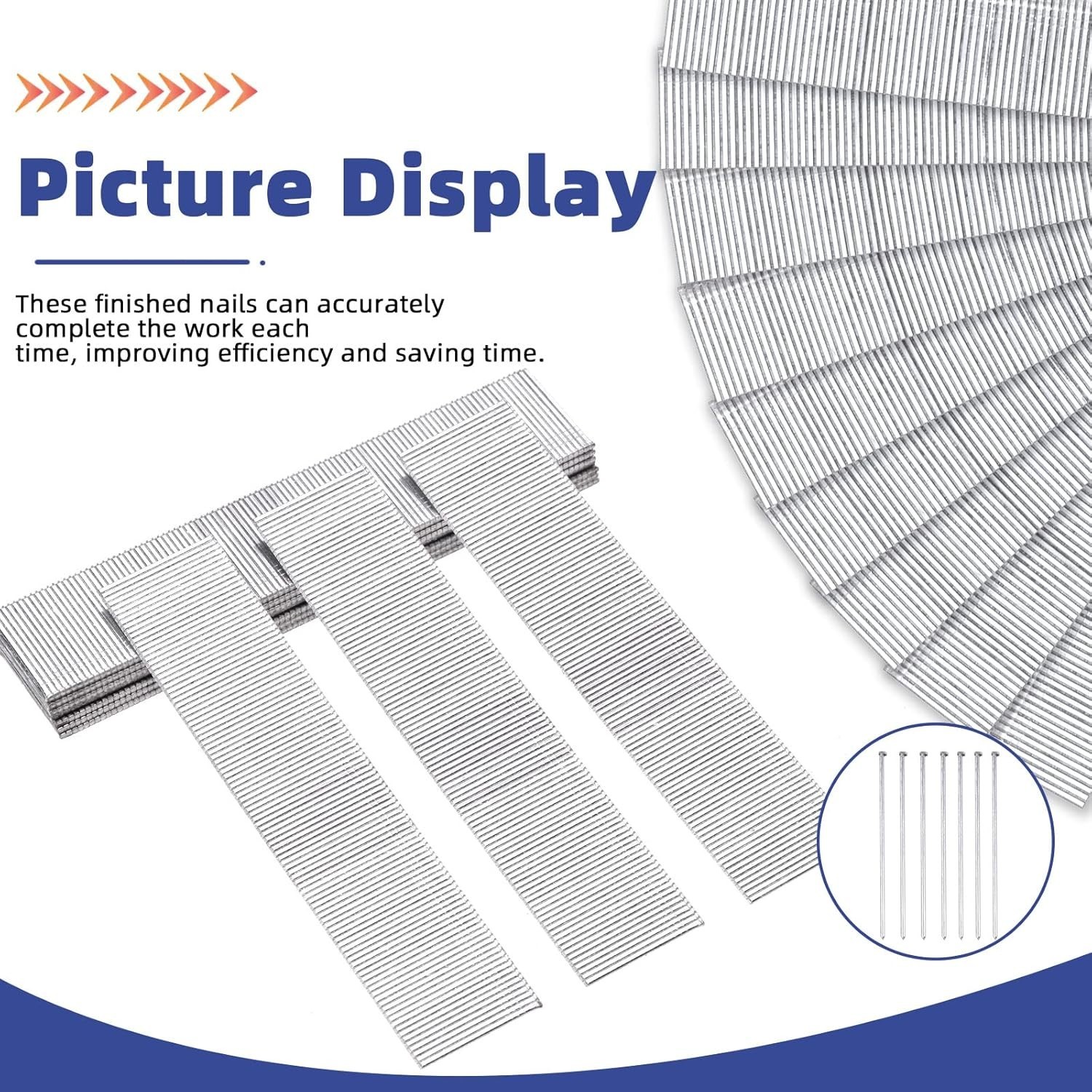 4800Pcs Galvanized Brad Nails – 18 Gauge Straight Finishing Nail Assortment Kit
