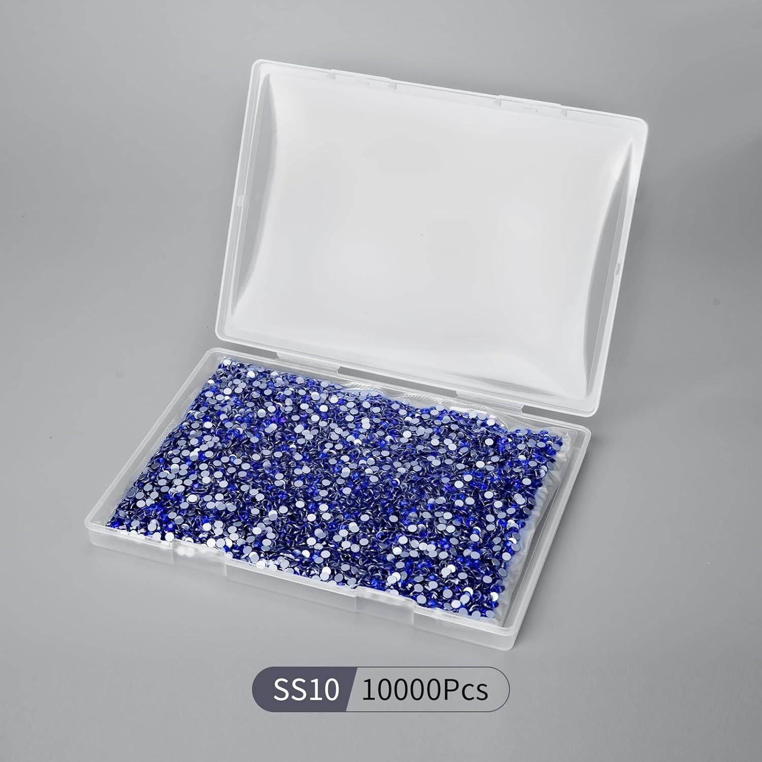 10000PCS Royal Blue Rhinestones Bulk, Flat Back Crystal Glass Stone round Gems,S