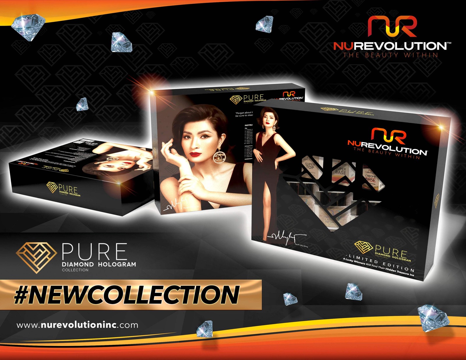 Nurevolution Dip Powder Diamond Collection-Black Kit