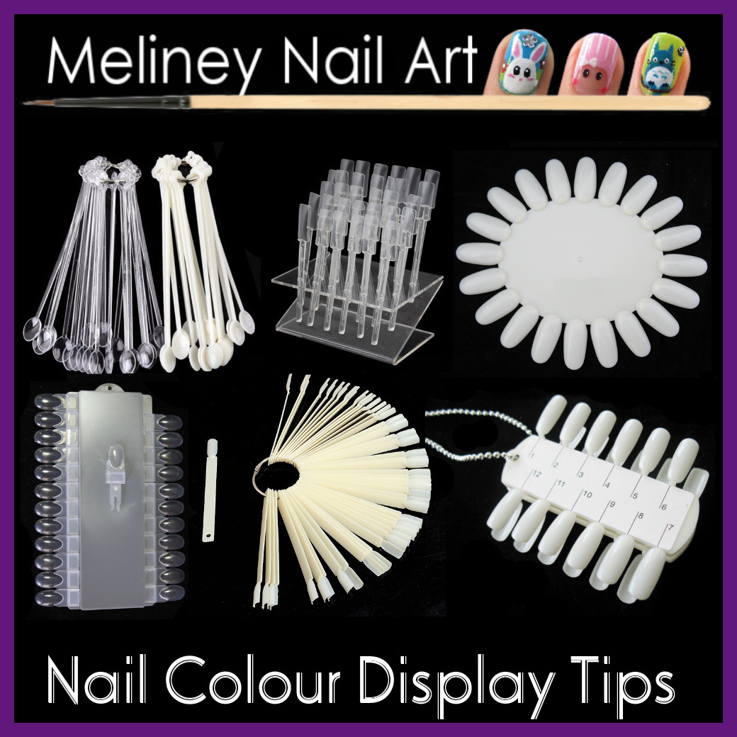 Nail Polish Colour Display Wheel Chart Ring Sticks Tips Swatch false fake Nails