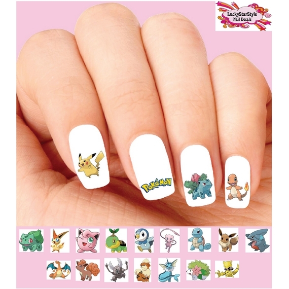 Waterslide Nail Decals Set of 20 – Pokemon Assorted