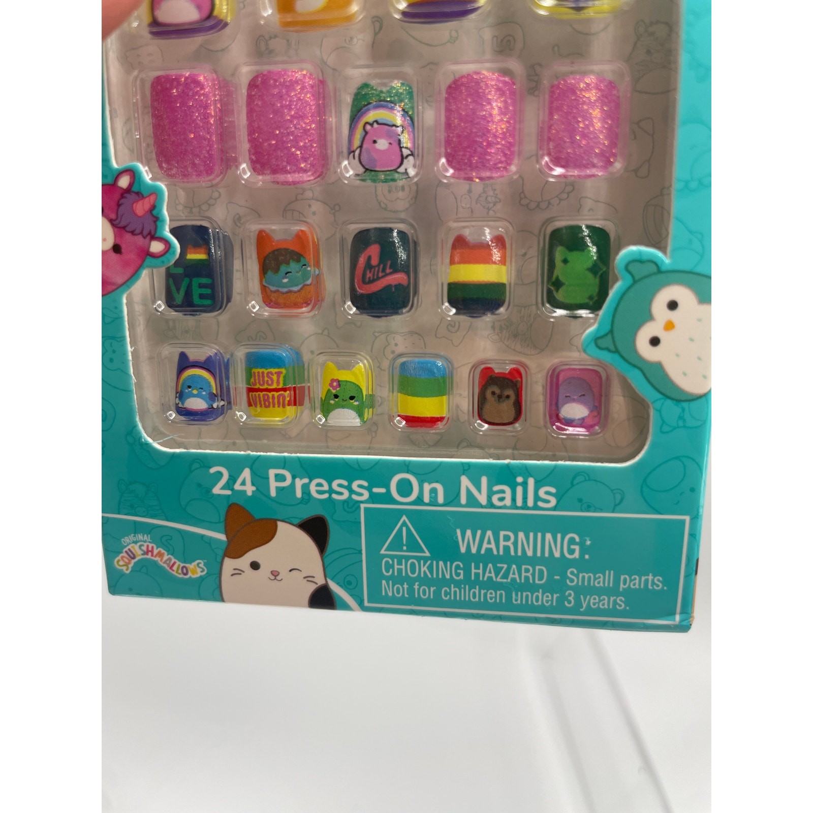 Squishmallows Children’s Kids Small Press On Nails Multiple Colors 24 Pieces