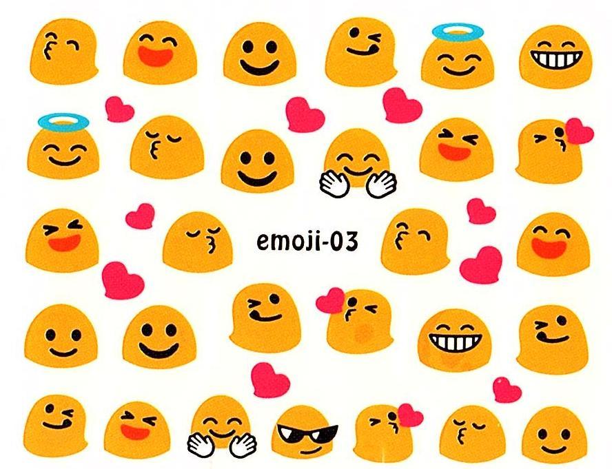5 Sheet Set Emoji Expression Design DIY Water Transfer Nail Art Stickers Decals