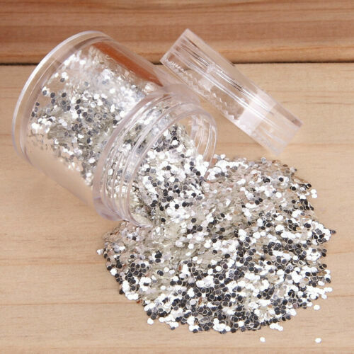 4 Boxes/Set Nail Art Sequin Glitter Sheets Tips Silver Powder Dust Nail Decor