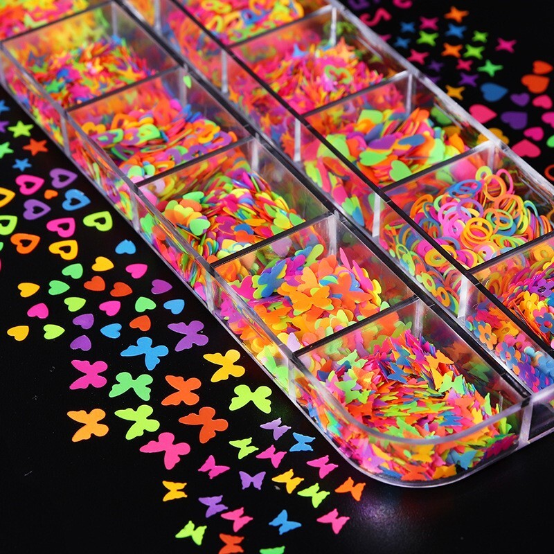 Nail Glitter Sequins Love Star Butterfly Shape Flakes Nail Art 3D DIY Decoration