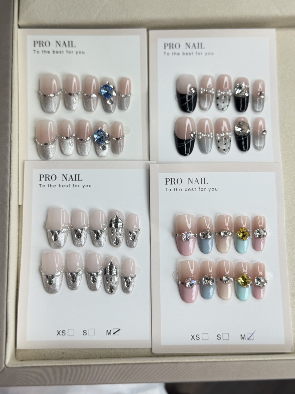 2 sets Mystery Press On Nails Random Set Reusable False Nail Handmade Sets