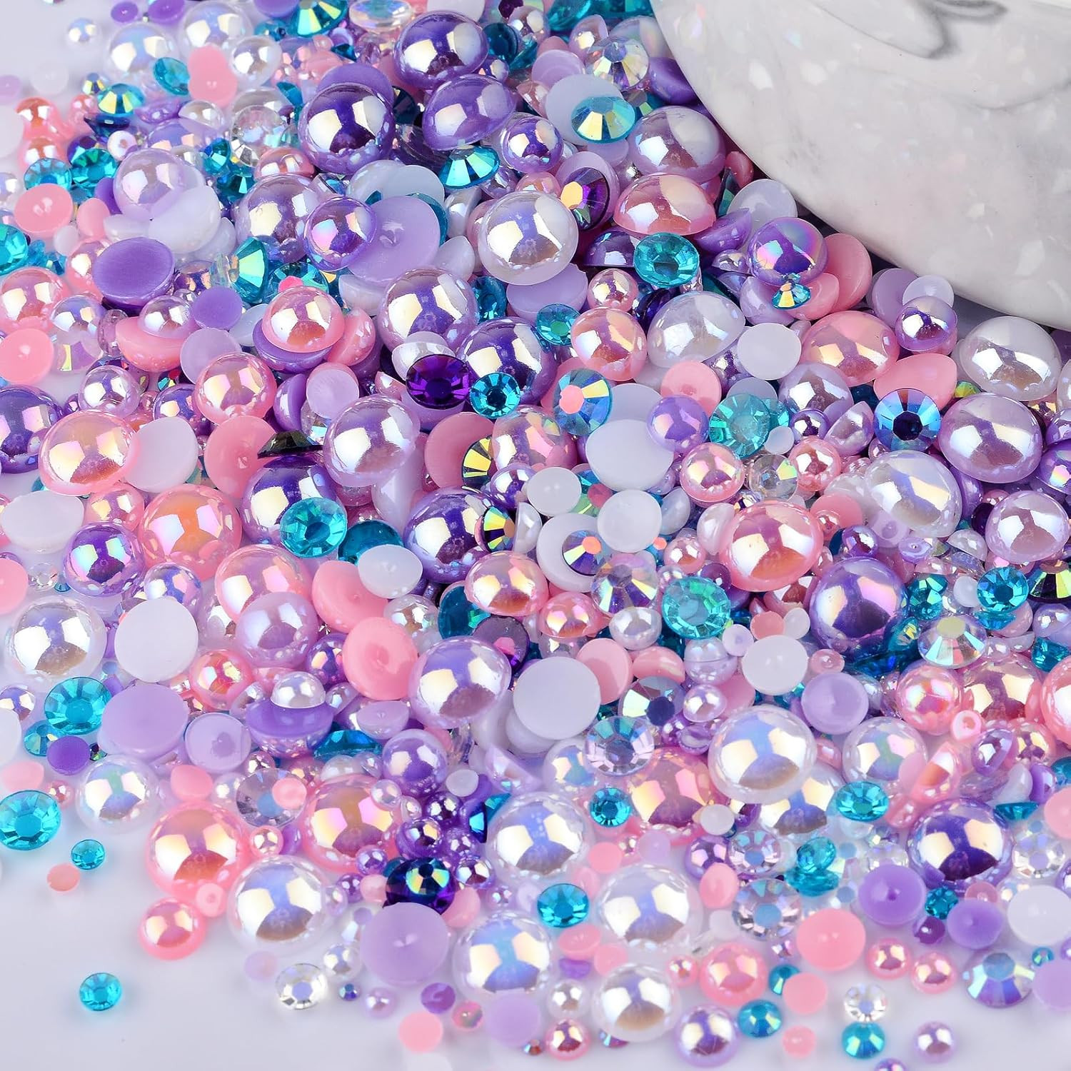 3900+ Pcs Rhinestones and Pearls Kit, 2-10Mm Flatback Gems for Nail Art, Tumbler