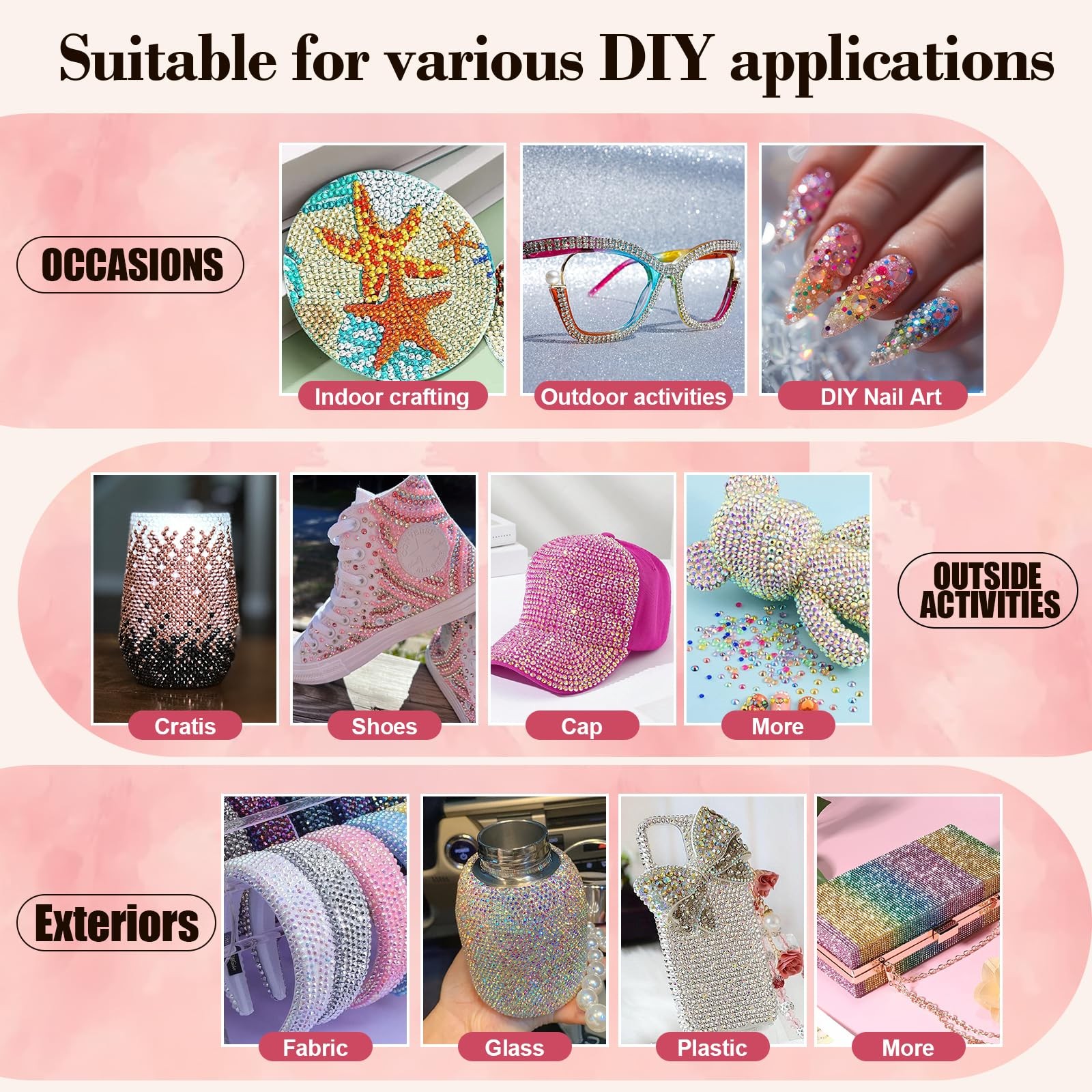 50000Pcs Resin Jelly Rhinestones for Bedazzling kit, 3mm Bedazzler Kits