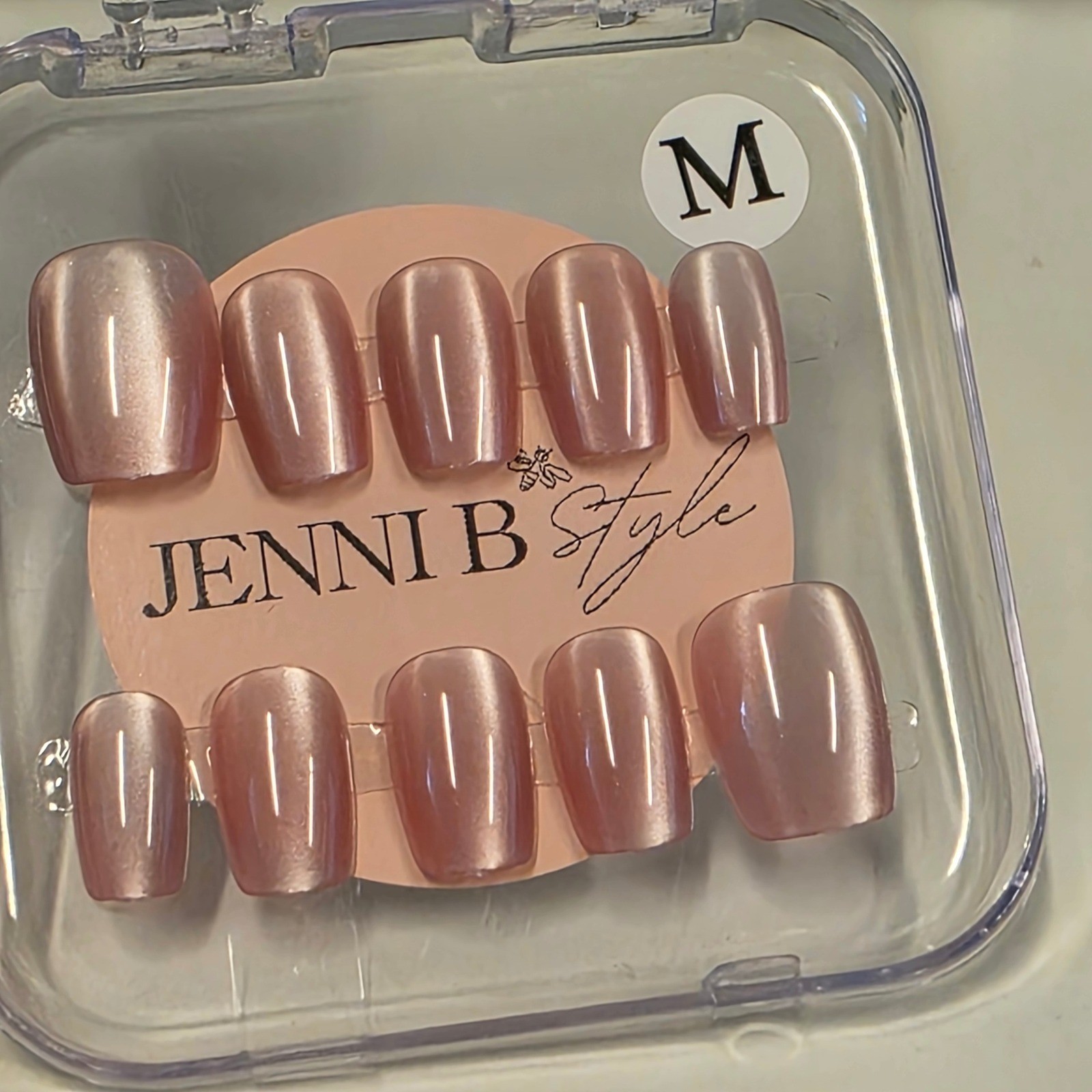Jenni B Style Press On Nails Bundle Burgundy Iridescent Mauve Kiss Nail Glue M