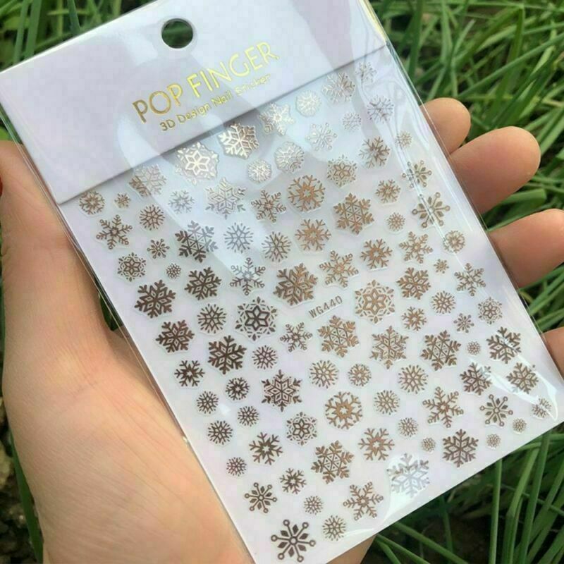 5D Embossed Snowflake Nail Sticker Self-Adhesive DIY Manicure Art Decals ns20