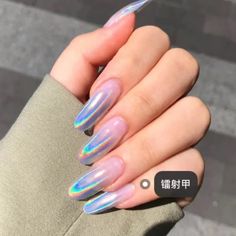 6 Colors Chrome Laser Nail Powder Holographic Mirror Glitter Pigment Silver/Gold