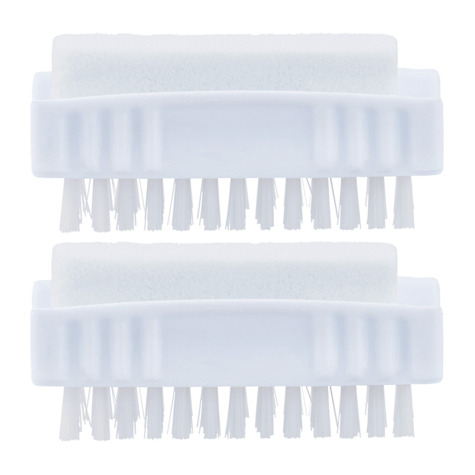 Superio White Pumice Stone Brush and Nail Brush, Dual Side, Stiff Bristles