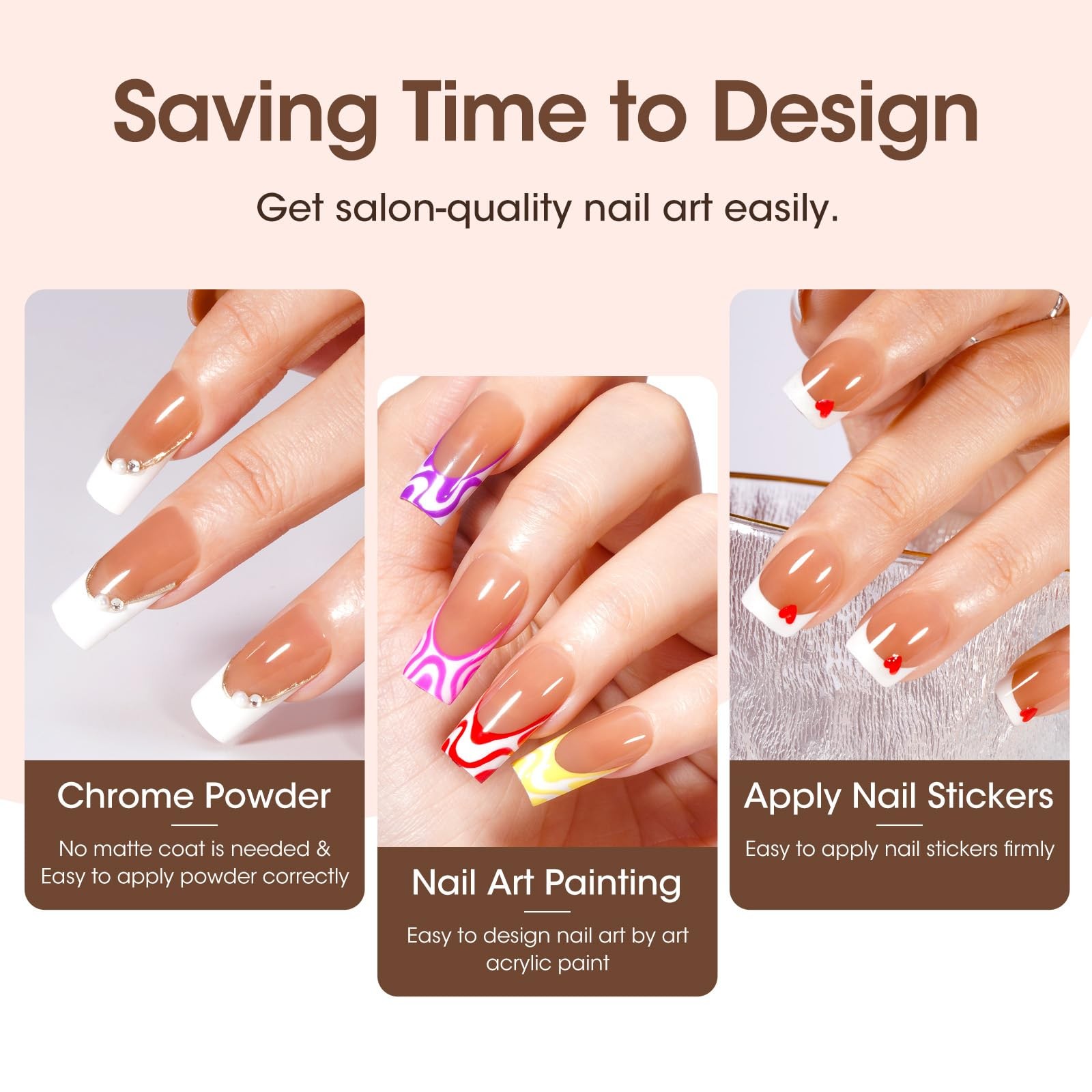 Gellen French Soft Nail Tips – 150 pcs White FrenchTip Short Press on Nails B…
