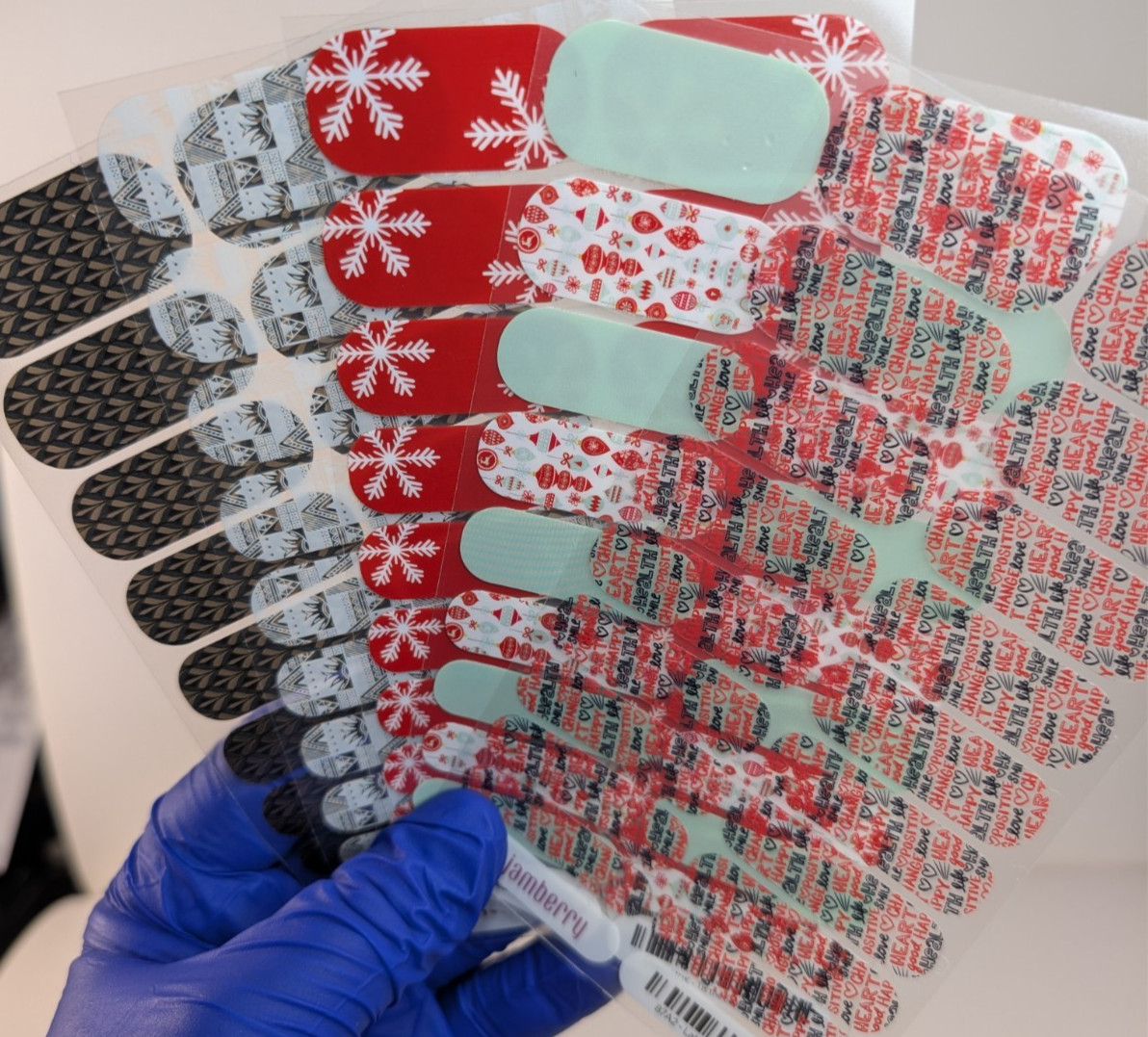 Jamberry Nail Wraps Full Sheets – Winter Love Christmas Red – Lot of 5