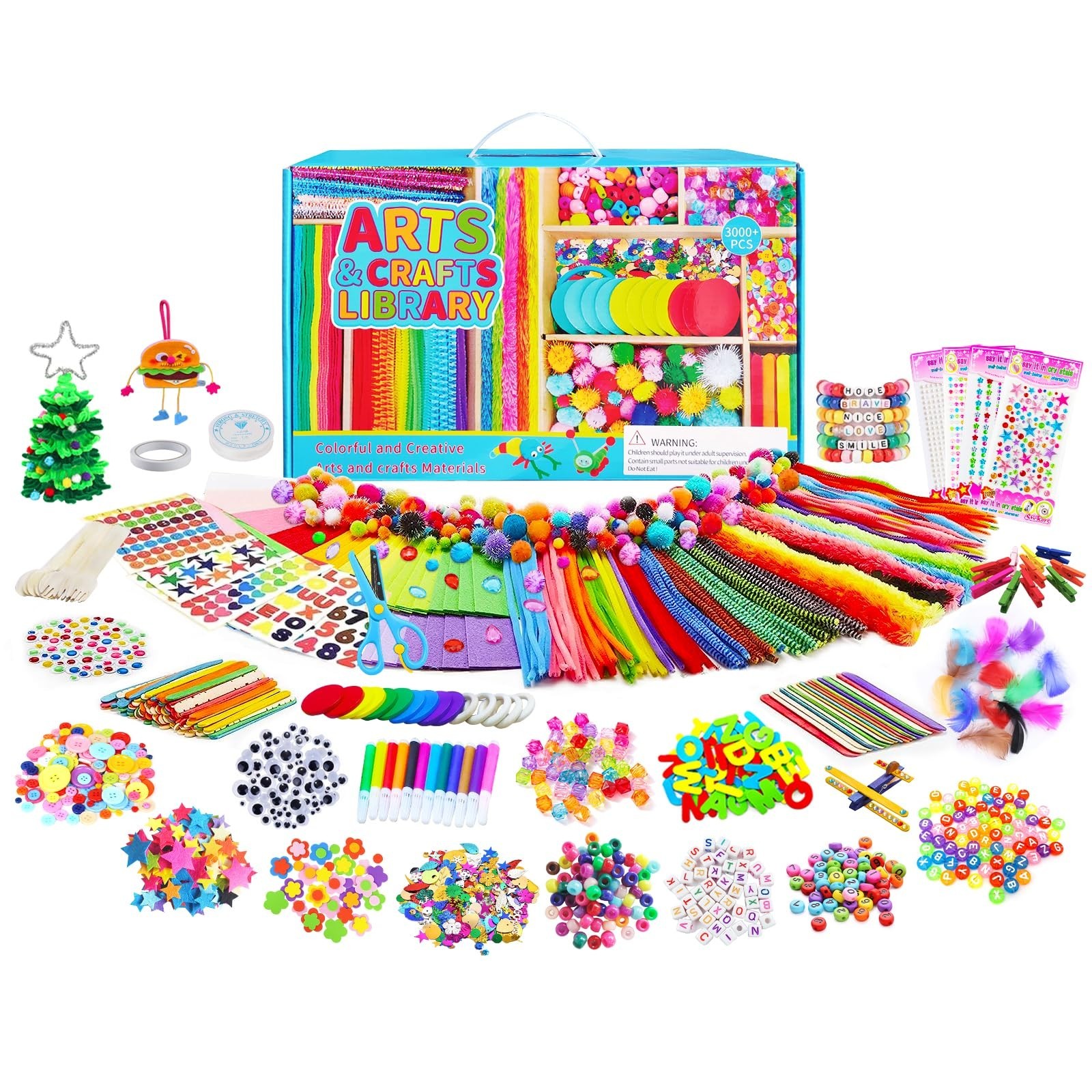 Itopstar Crafts for Kids -3000pcs+ Art Supplies Kids Art Supplies Great for S…