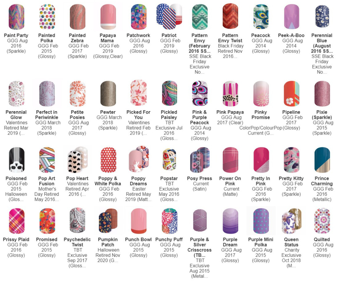 Jamberry Nail Wraps – “P Q” Wraps – HALF SHEETS – Varies Styles Great Selection!
