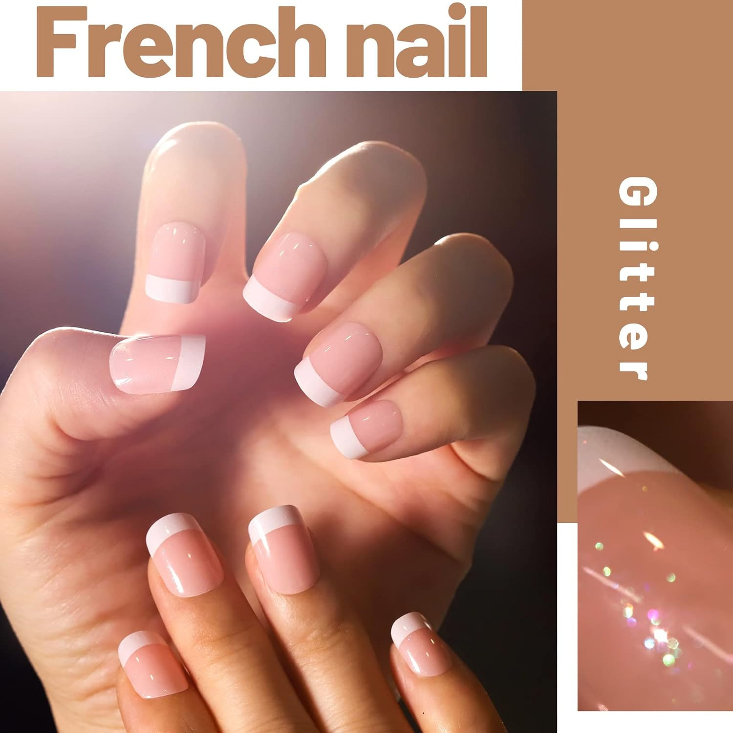 Teenitor Short Press on Nails,288Pcs Matte Acrylic Short Square Fake Nails Full