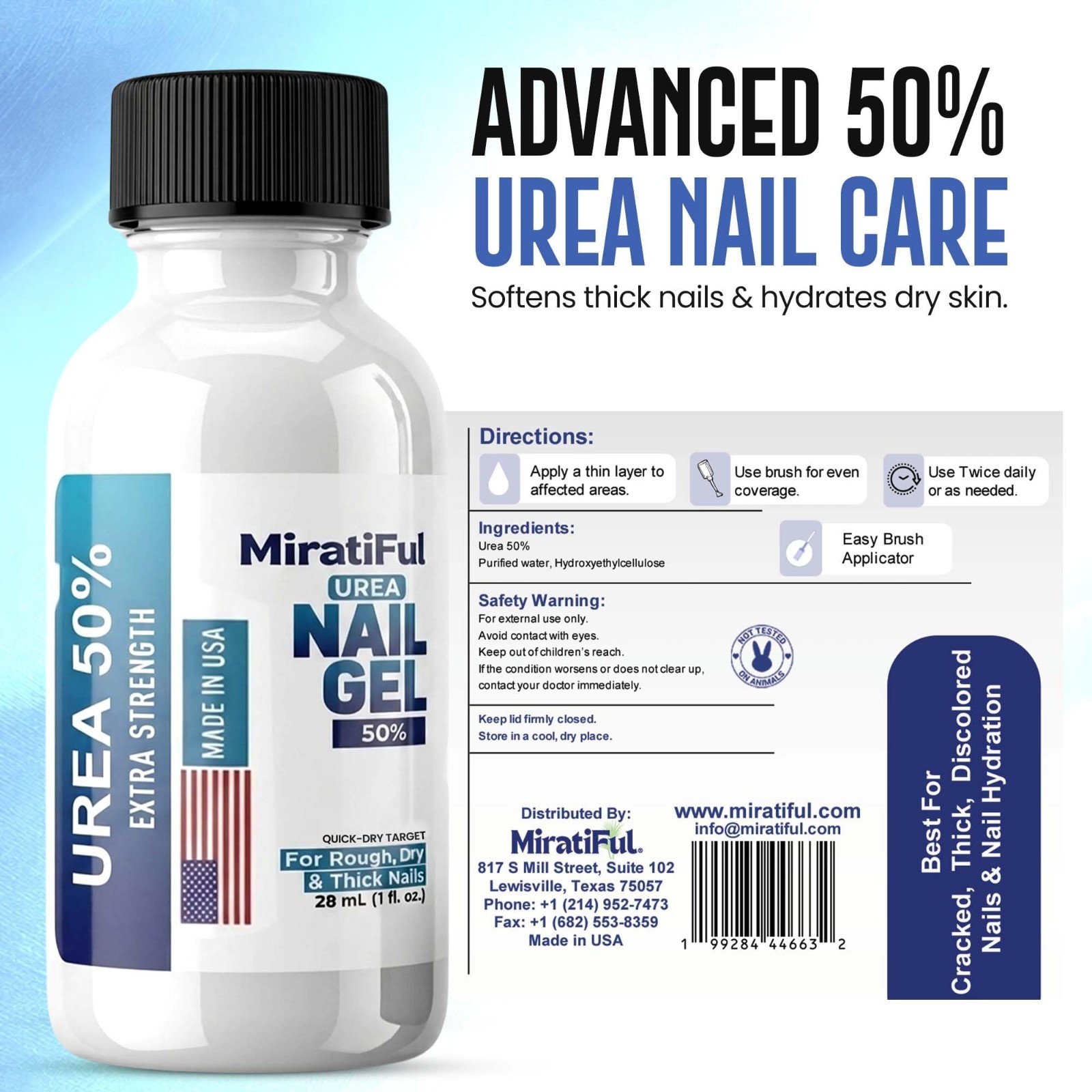 50% Urea Nail Gel for Thick Toenails & Calluses – Softens, Exfoliates, Quick-Dry