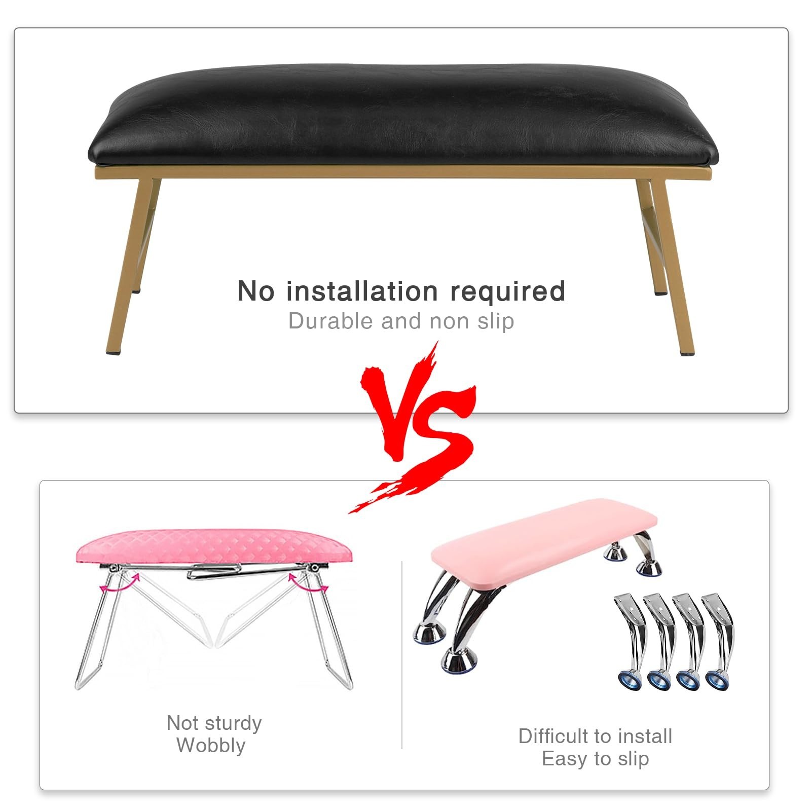 Arm Rest for Nails, Nail Arm Rest for Nail Tech with Microfiber Leather Nail …