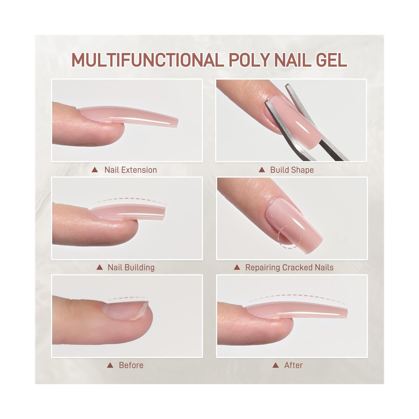 GAOY Poly Gel Nail Extension Kit with UV Light, 14 Colors Clear Pin… Fast Ship