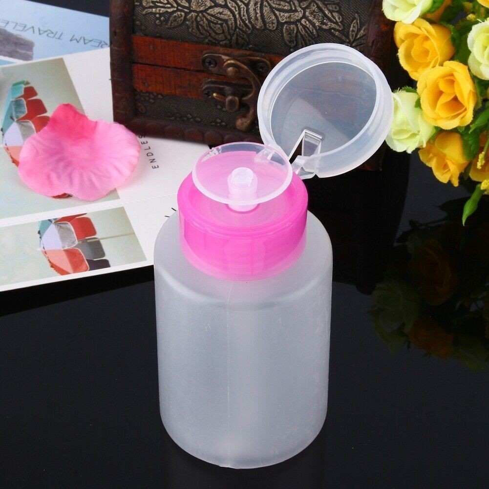 60/150ml Empty Pump Dispenser Container Clean Nail Polish Remover Liquid Bottle