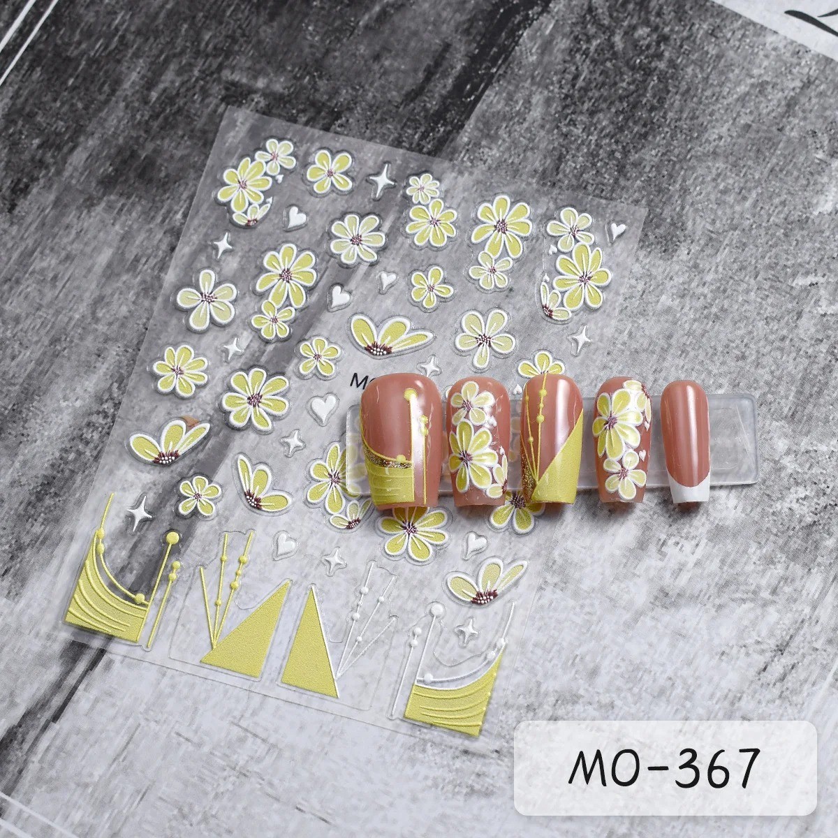 5D Embossed Floral Nail Art Stickers — Decals for Manicure Decoration