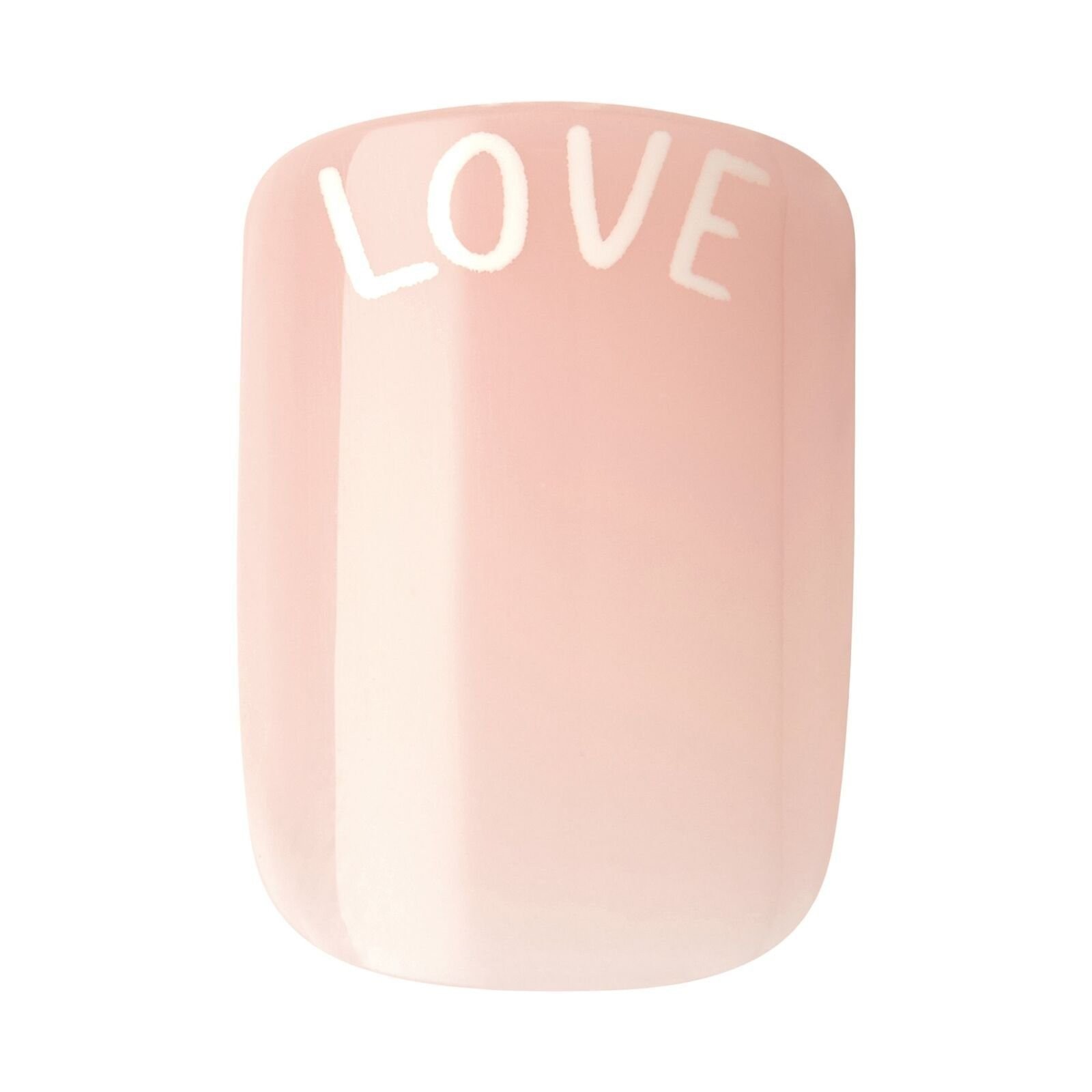 KISS Voguish Fantasy Small Square Glue-On Pride Nails, Nude, 28 pieces