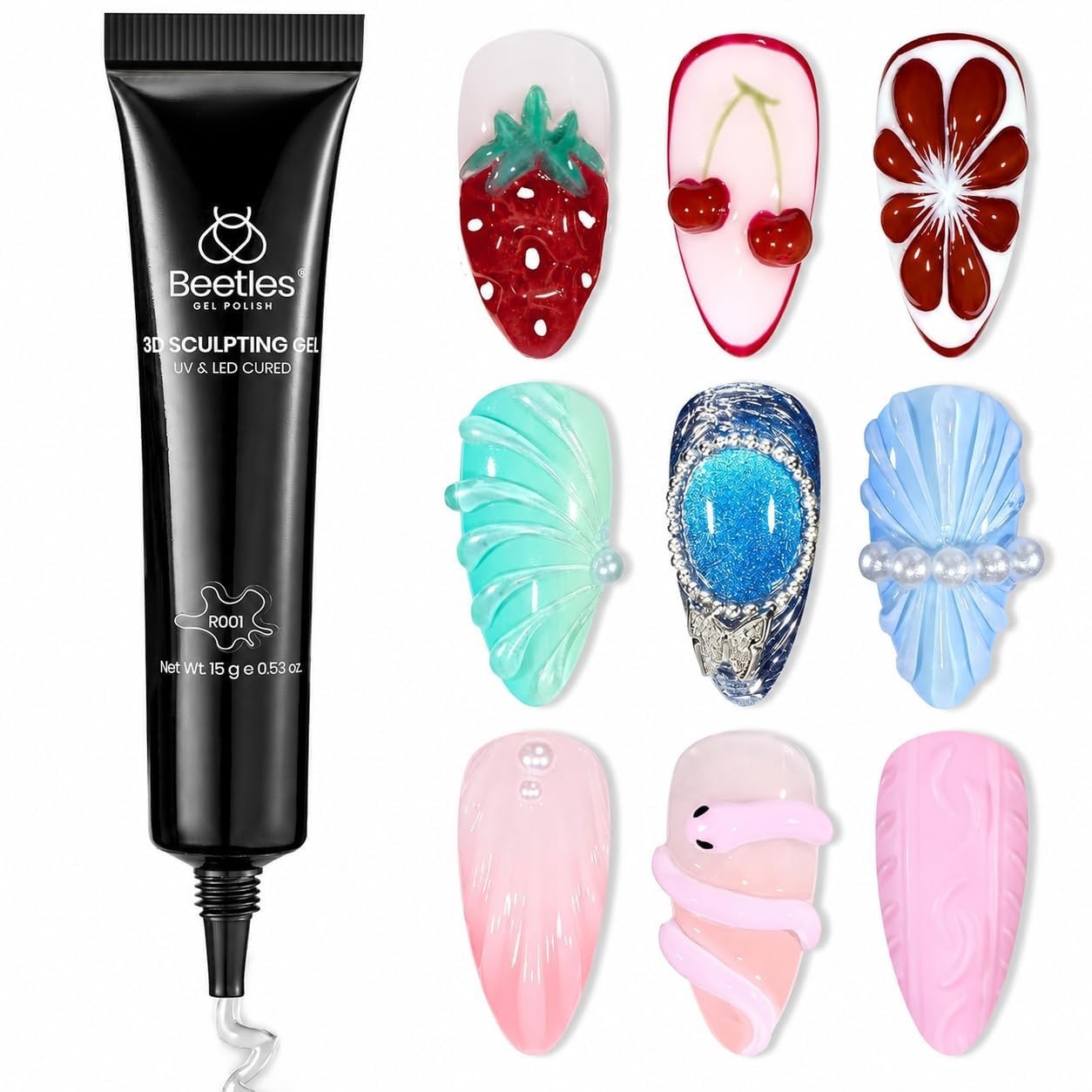 Easy-to-Use 15ml 3D Nail Sculpting Gel & Rhinestone Adhesive – DIY Salon at Home
