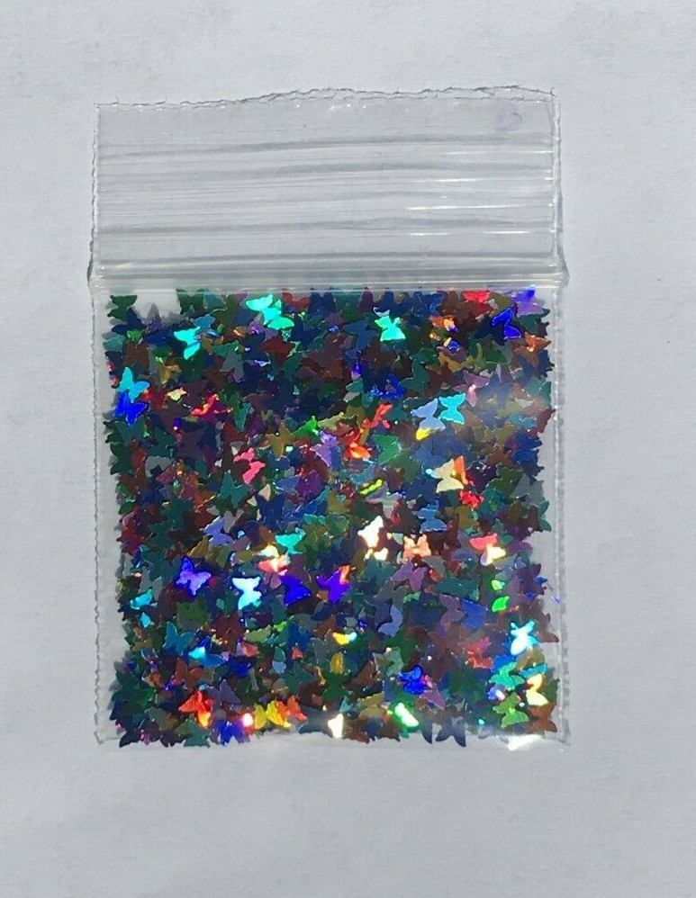 Solvent Resistant BUTTERFLY shape Glitter (Multi B) Nail Art Face Crafts 1tsp-US