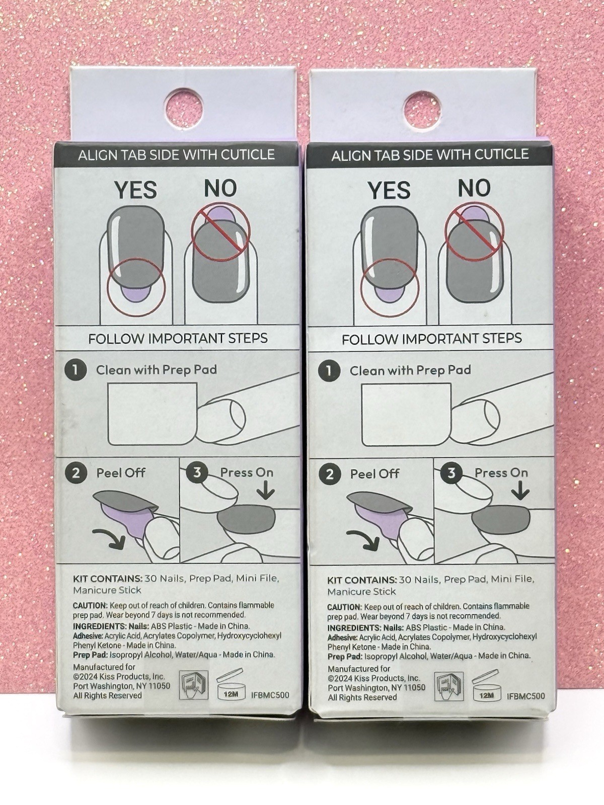 Kiss imPRESS Bare French No Glue Press-On Nails Medium 91385 Genuine (Lot Of 2)