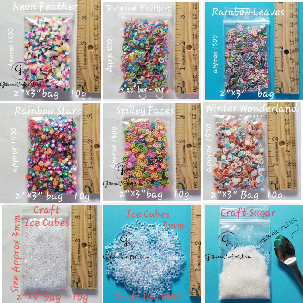 Assorted Fimo Polymer Clay Cane Slices for Charms, Phones, Nail Arts, Slime