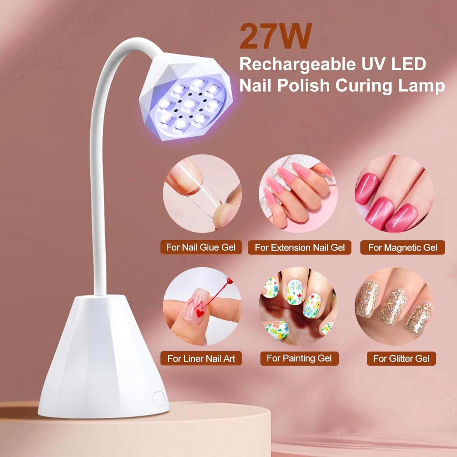 LED UV Nail Lp Recharable Mini UV Light for l X Nails Extens,