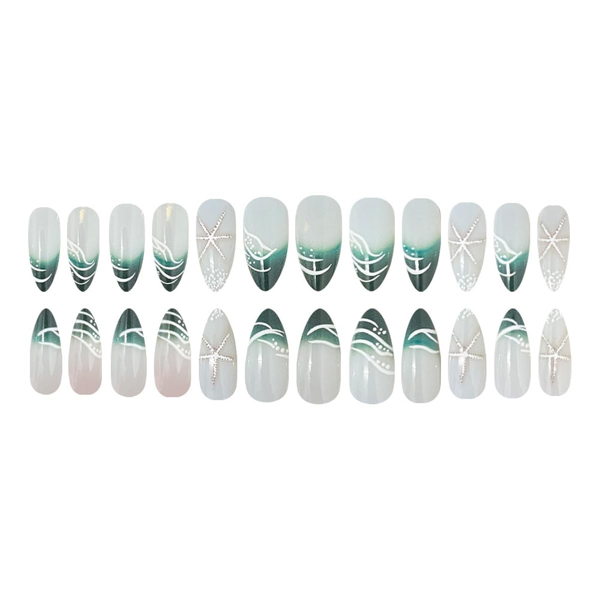 KASOICRA Medium XJXR12 starfish ocean wave press ons
