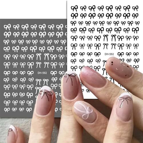6 Sheets Cute Bow Nail Stickers,Lovely Bows Nail Art Stickers For Nail Designs