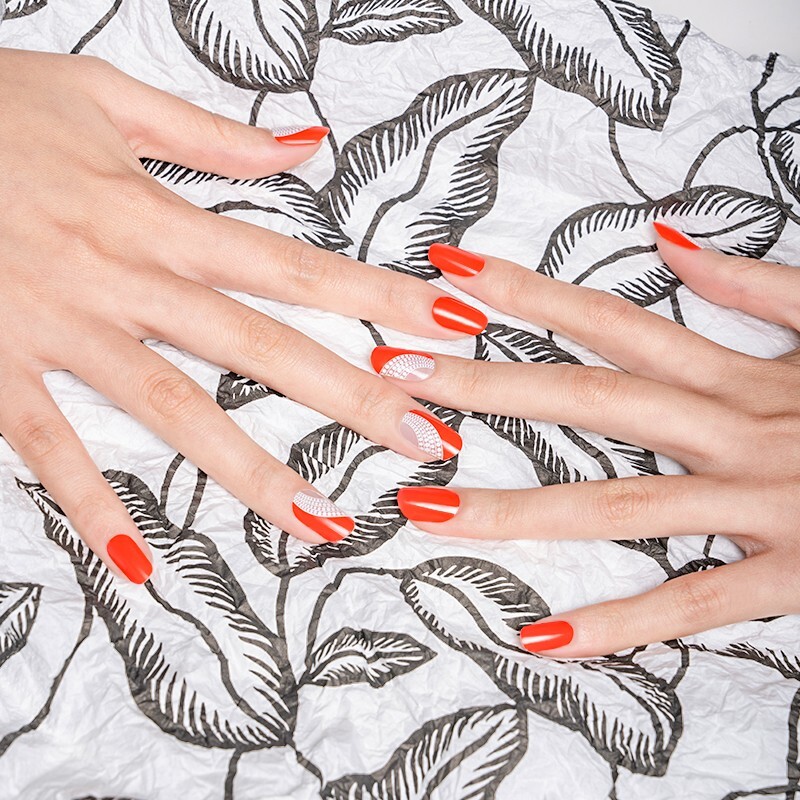 Selfadhesive nail stickers nail polish full wraps-elegant designs- Red Nails